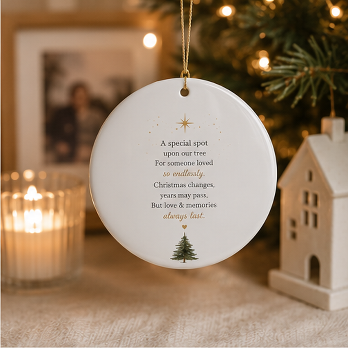 A Special Spot Upon Our Tree, Memorial Christmas Bauble-  1-Side Printed